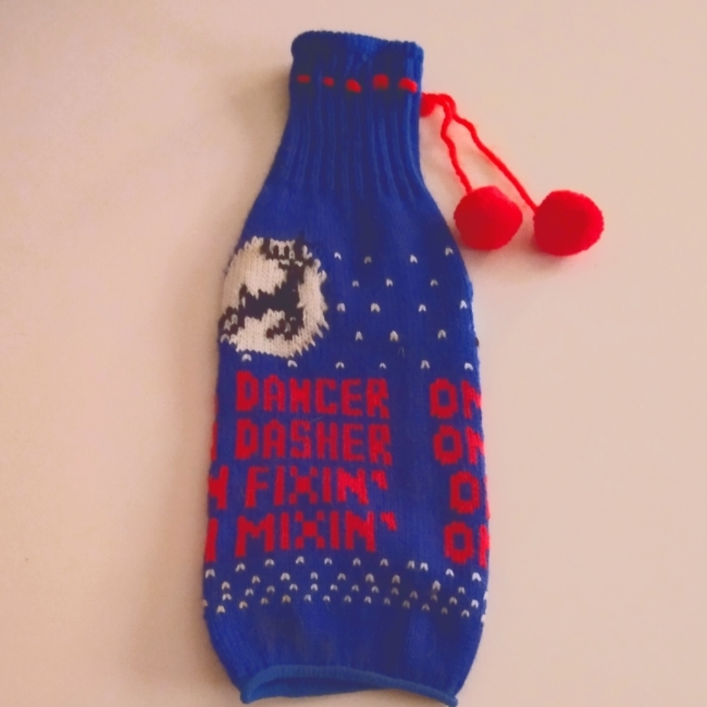 Christmas Knit Wine Bottle Cover